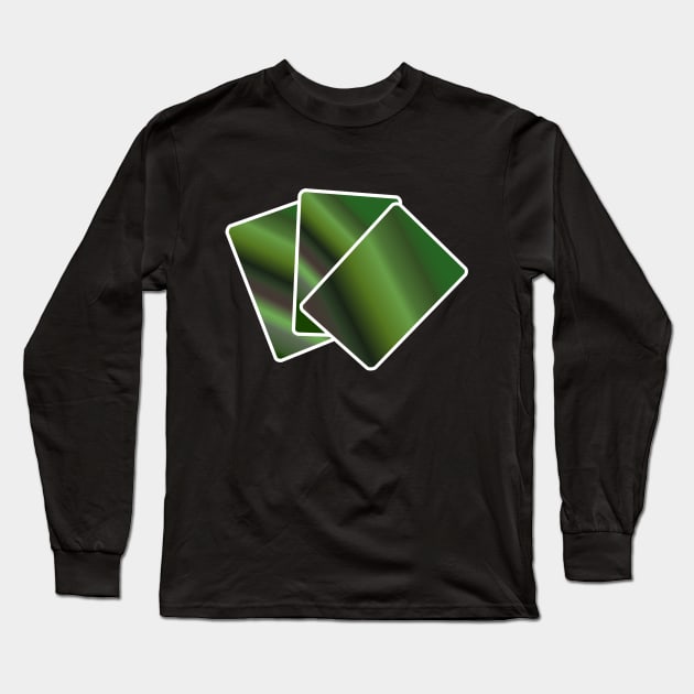 Green Cards Long Sleeve T-Shirt by VileSorcery